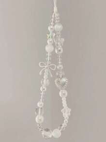 1pc Acrylic Bow Phone Chain With CCD Camera Charm, Keychain, Phone Case Accessory, Phone Lanyard Gifts For Mother, Family, Friends, Birthday, Holiday Phone Charm - Multicolor - View 7