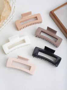 10cm 柔软硅胶方形空心发爪夹，适合浓密头发，哑光发爪发饰发饰女士发夹女士发夹优雅发爪夹秋季配饰秋冬度假装女士 - 彩色 - 查看 14