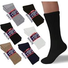 Diabetic Crew Socks Mens, Womens Loose Fit - 3 Pairs - 黑色 - 查看 3