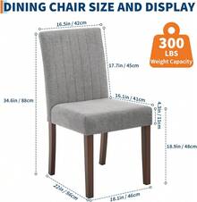 Fulvari Dining Chairs Set Of 4/6 - Upholstered Tufted Parsons Chairs With Wood Legs, Padded Seat Kitchen & Living Room Accent Chairs (Velvet Fabric) - Xám - Xem 6