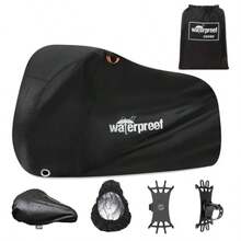 Waterproof Bike Cover For 1 Or 2 Bikes 210T Outdoor Bicycle Cover For Outside Storage Anti Dust Rain UV Protection For Mountain Road Electric Bike With Storage Bag Seat Cover Cell Phone Holder