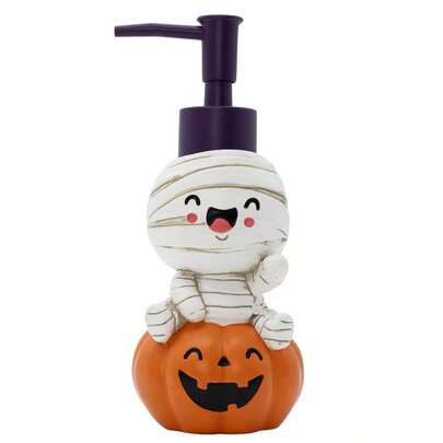 Jabonera Halloween calabaza y momia de resina accesorio decorativo de baño, jabonera temática, diseño divertido para fiestas, ideal para niños
