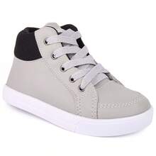 Unisex Sneakers Children's Boots Kids Boys Girls High Top Lace-Up Soft Sole Comfort Suede - 灰色 - 查看 1