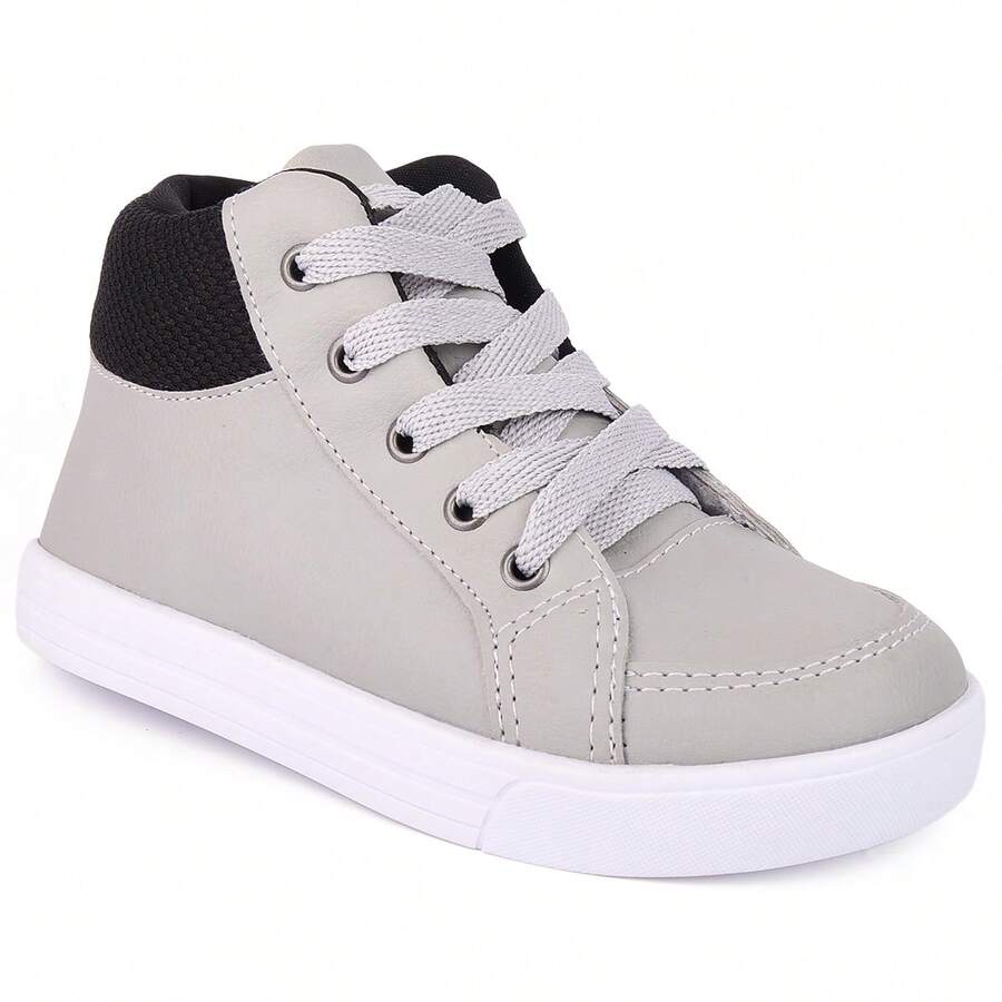 Unisex Sneakers Children's Boots Kids Boys Girls High Top Lace-Up Soft Sole Comfort Suede - 灰色 - 查看 1