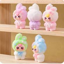 10 piezas Figuritas de muñeca con degradado de felpa, decoración de escritorio 3D linda con felpa, caja ciega de al por mayor de alta gama para transmisión en vivo