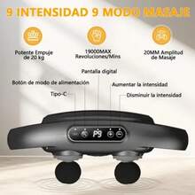 Masajeador eléctrico multifunción para tejidos profundos, 9 modos - Masajeador de percusión de alta frecuencia con 9 velocidades, recargable por USB, para la relajación de la espalda, el cuello y todo el cuerpo, pistola de masaje multifunción, pistola de masaje de alta frecuencia, uso doméstico, regalo.masajeador de cuello y espalda,masajeador eléctrico,masajeador de espalda - Negro - Ver 5