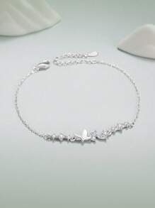 1 件甜美森系双层星星和月亮手链，设计精致 - 復古銀色 - 查看 12