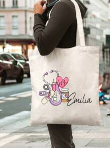 1pc Customized Nurse Appreciation Bag, Customizable Name Or Text, - Stylish & Durable Accessory Organizer For Nurses, Coworkers & Doctors - Perfect Personalized Gift Pencil Case & Makeup Pouch