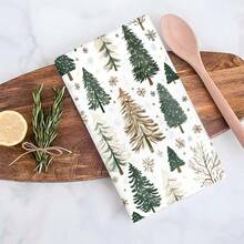 1set/2pcs/100pcs Christmas Tree Pattern Kitchen Rags And Dish Towels, Suitable For Interior Decoration In Restaurant, Kitchen, Bathroom, Party Decoration, Can Be Used As Holiday Gifts - Multicolor - View 10