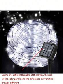 Guirlandes solaires, IP65 étanche et résistant au vent, changement de couleur multi, 8 modes, comprend un panneau solaire, convient pour piscine, mariage, Noël, pelouse, chemin, décoration extérieure, guirlandes solaires
