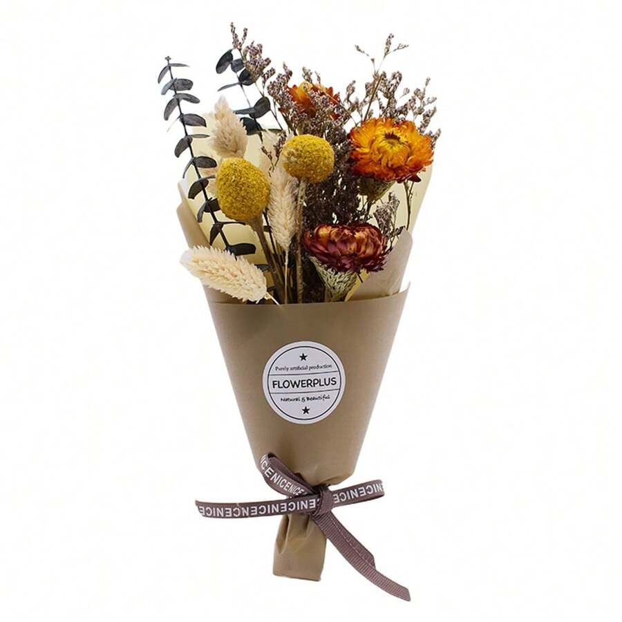 Elegant And Exquisite European Dried Flower Bouquet With Packaging Gift Box, Can Be Used As Graduation, Birthday, Party, Thanksgiving, Christmas And Other Holiday Gifts - B - 查看 1