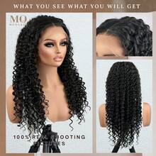 4*4 5x5 巴西原生发无胶假发 深波浪卷发 人发混发 戴上即走 无需胶水 预剪蕾丝假发 13*4 13*6 200 密度水波蕾丝假发 预拔婴儿发 巴西原生发人发混发 女士 8-34 英寸假发 - 自然色&黑色系 - 查看 3