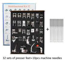 Set picioruș presor pentru mașină de cusut 11/16/32/42/48/52 buc. Compatibil cu Brother, Baby Lock, Singer, Janome și majoritatea mașinilor de cusut cu tijă joasă, Kit complet picioruș presor pentru mașină de cusut, Accesorii de cusut pentru mașini de cusut de acasă, Piese pentru mașini de cusut, Accesorii de cusut DIY