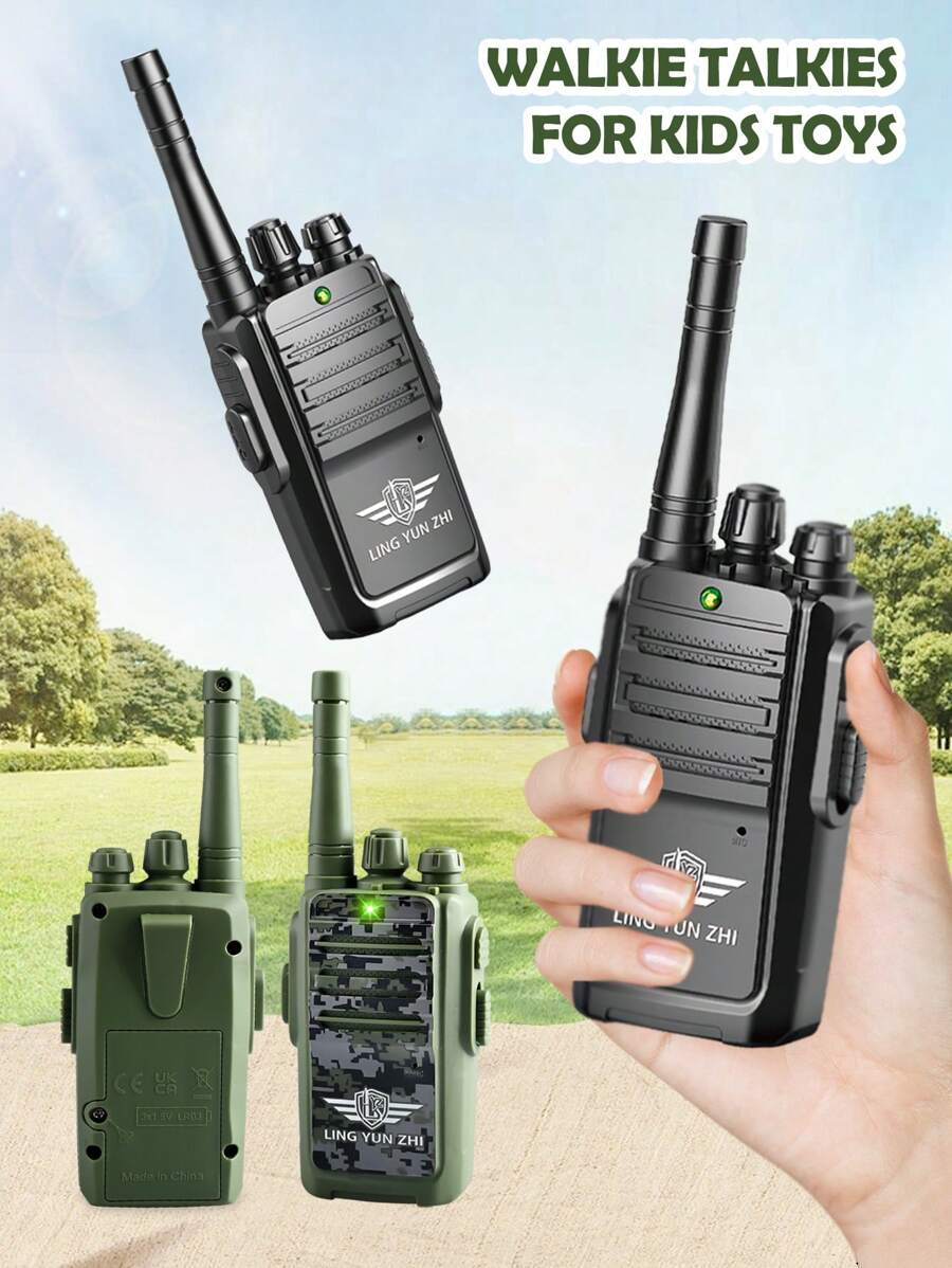 2pcs Electric Walkie Talkies Toy, Indoor Outdoor Remote Wireless Intercom Game, Multi-Scene Educational Interaction, Gift For Boys Girls, Christmas Halloween, Accessories Random