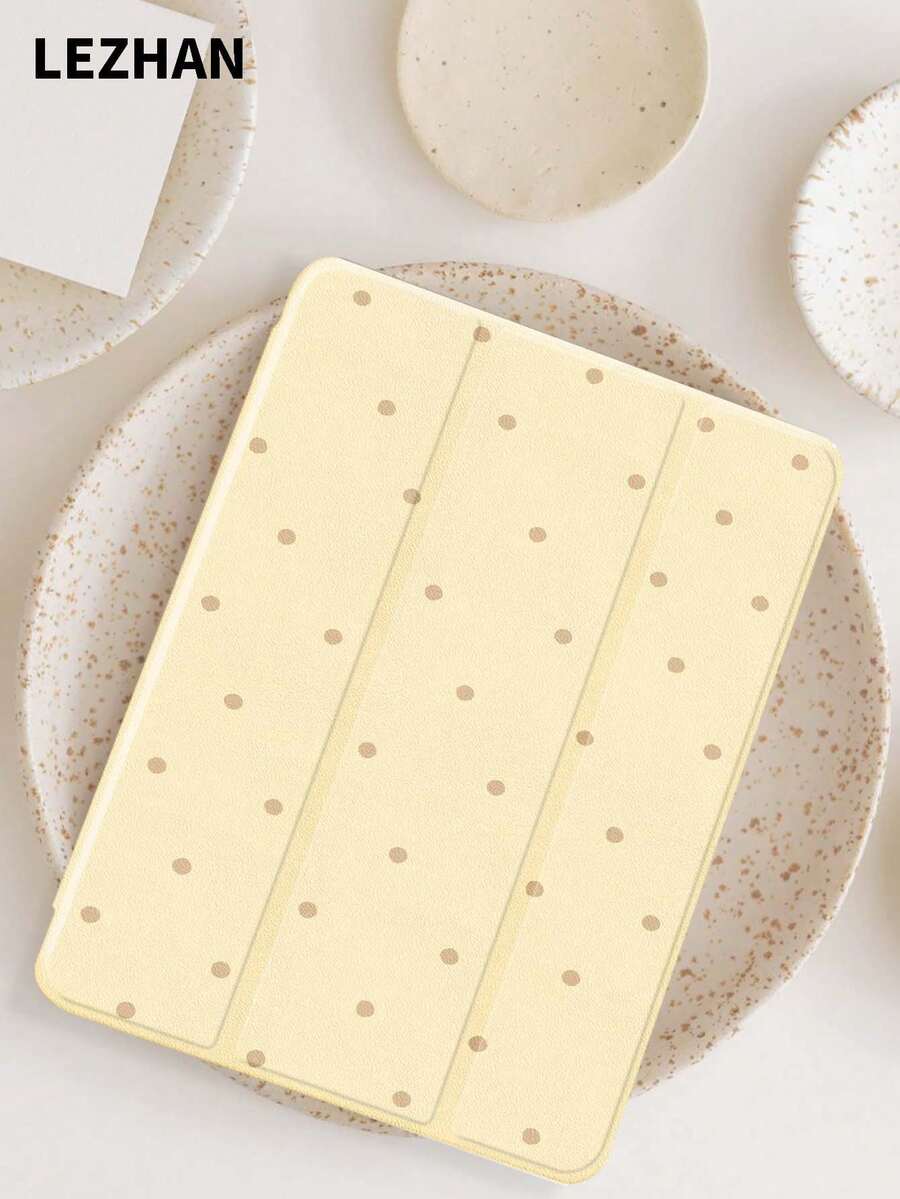 极简主义波尔卡圆点图案平板电脑保护壳，兼容 iPad 10.2 英寸 iPad (A16) 11 英寸第 11 代 2025 iPad 第 8/9/10 代、iPad Air 4th 10.9 英寸、Galaxy Tab S6 Lite 10.4、/，带铅笔槽，防摔，平板电脑支架保护套，夏季礼物