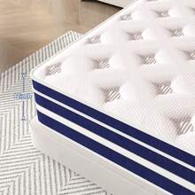 12in Queen Size Mattress,Deep Sleep Memory Foam Hybrid Euro Top Mattress,Medium Firm Hybrid Mattress, Luxurious Comfort With Pocket Springs,Assembled In USA,Boxed,10inch/14inch Twin Full Queen King Size Mattress Options.Colchones Para Cama - 12in-xanh và trắng - Xem 2