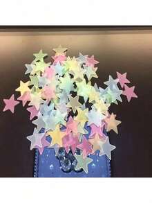 100/200/300 Glowing Star Wall Stickers, Fluorescent Ceiling Decorations With Small Pentagrams Shining In The Dark, Suitable For Home, Bedroom, And Room Decoration – Luminous Star Decal, Nightlight Wall Decor, Bedroom Ceiling