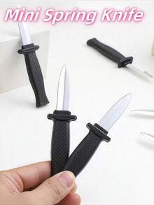 1/5/10pcs Halloween Gag Toys Mini Retractable Knife Prank Toys, Spring-Loaded Fake Blade Prank Gifts For Halloween, April Fools' Day Party, Performance Props (Minor Scratches Are Normal) - Multicolor - View 5