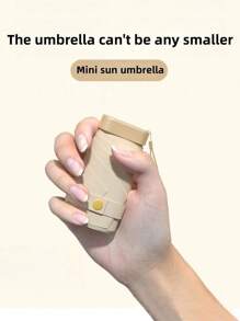 1 件优质紧凑型折叠太阳伞，防紫外线和防雨，轻便防风便携式迷你雨伞，带便携包 - 纯黑色乙烯基，男女皆宜，非常适合旅行、海滩、办公室和日常使用 | 便携式口袋雨伞 | 返校用品 - 彩色 - 查看 2