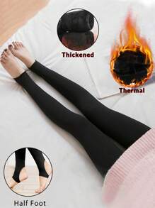 300克加厚无缝女士保暖打底裤，舒适弹力冬季保暖紧身裤