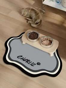 Customizable Non-Slip Pet Mat For Cats & Dogs - Quick-Dry, Water Absorbent, Personalized With Pet'S Name, Nordic Style Floor Mat For Indoor Use, Pet Mat For Floor, Playful Pet Design, Durable Pet Mat - Multicolor - View 7