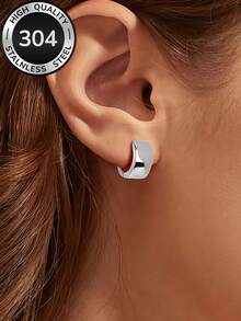 1 par de pendientes de aro dorados de acero inoxidable, hipoalergénicos, no se destiñen, cómodos y versátiles, minimalistas y elegantes, adecuados para uso diario o fiestas, regalo de joyería de moda para mujeres - Multicolor - Ver 6