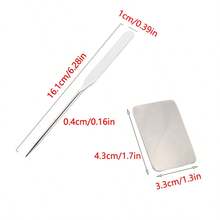 1/2pcs Stainless Steel Makeup Palette & Spatula Set, Liquid Foundation Concealer Mixing Palette, Easy To Clean Makeup Tools, Cosmetic Accessories, Travel, Girl Gift, Makeup, Travel Essentials, Affordable, Bedroom, Foundation Mixing Palette, Mixing Spatula - Multicolor - View 11