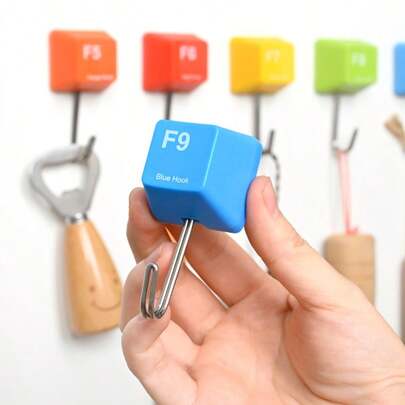 5 Pieces No Drill Wall Hooks Adhesive Heavy Duty Damage Free Hanging Hooks Multi Purpose For Bedroom Kitchen Bathroom Closet Storage Organization Clothing Hat Coat Towel Holder Wall Mount Solution