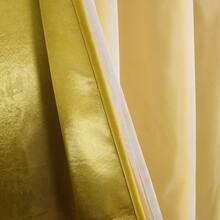 2 片双层遮光窗帘，带系带，白色刺绣薄纱，索环顶部隔热窗帘 - 金色 - 查看 6