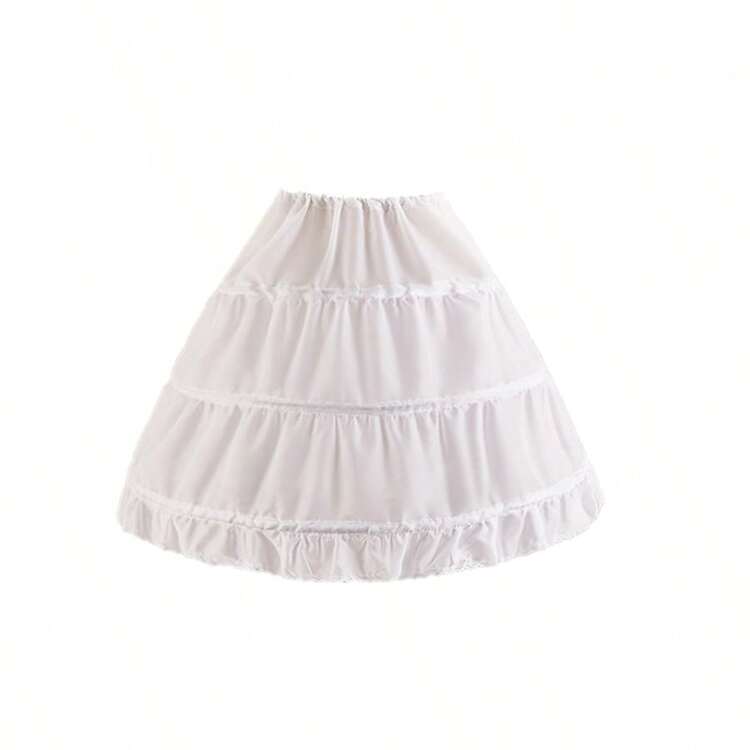 1件系带束腰迷你裙，内置3根钢骨，最大直径约55厘米，适合圣诞节和冬季女装穿着。 - 白色 - 查看 4