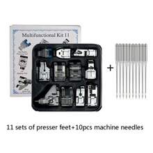 Set picioruș presor pentru mașină de cusut 11/16/32/42/48/52 buc. Compatibil cu Brother, Baby Lock, Singer, Janome și majoritatea mașinilor de cusut cu tijă joasă, Kit complet picioruș presor pentru mașină de cusut, Accesorii de cusut pentru mașini de cusut de acasă, Piese pentru mașini de cusut, Accesorii de cusut DIY