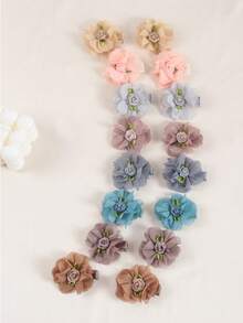 16 件婴儿发夹花朵风格情人节