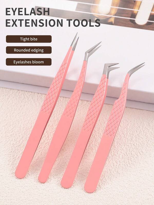 4 Stücke/2 Stücke/1 Stück professionelle hochwertige hochpräzise Edelstahl Augenbrauen- und Wimpernzangen, geeignet für Gesichtsbehaarung, eingewachsene Haare, Wimpernverlängerung, Wimpernlifting, Augenbrauen-Pflege-Schönheitstools
