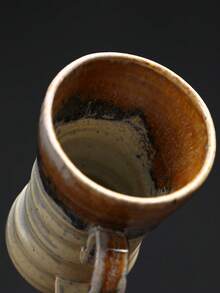 1个500毫升窑烧陶瓷早餐牛奶杯，大容量家用杯，饮水杯，窑烧耳形杯，创意简约复古陶瓷家用办公水杯，厚陶浓缩咖啡杯，复古陶瓷杯，窑烧杯，咖啡杯，手工大容量水杯，厚陶杯 - 彩色 - 查看 9