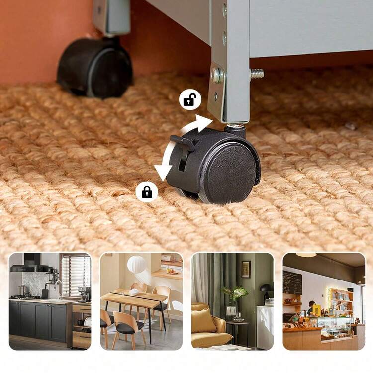 SoBuy FKW79-HG, Kitchen Trolley Cart Kitchen Storage Trolley Serving Trolley With 3 Drawers And Removable Tray, Grey - Grey - View 6