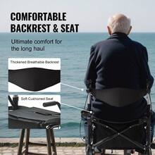 2 In 1 Rollator Walker & Transport Chair For Seniors, Folding Rolling Walker Wheelchair Combo & Footrests, Lightweight Aluminum Mobility Walker With Adjustable Handle, All Terrain Wheels, 136KG(BLACK) - Black - View 6