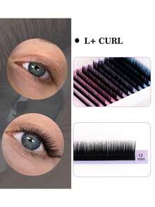 12排 J/L/M/LC/LD/L+ 捲度 0.03/0.05/0.07/0.10mm 厚度 3D 仿貂毛簇裝濃密豐盈捲翹假睫毛 貓眼效果 柔軟輕盈 睫毛接種套裝 長捲睫毛托盤 - 黑色 - 查看 9