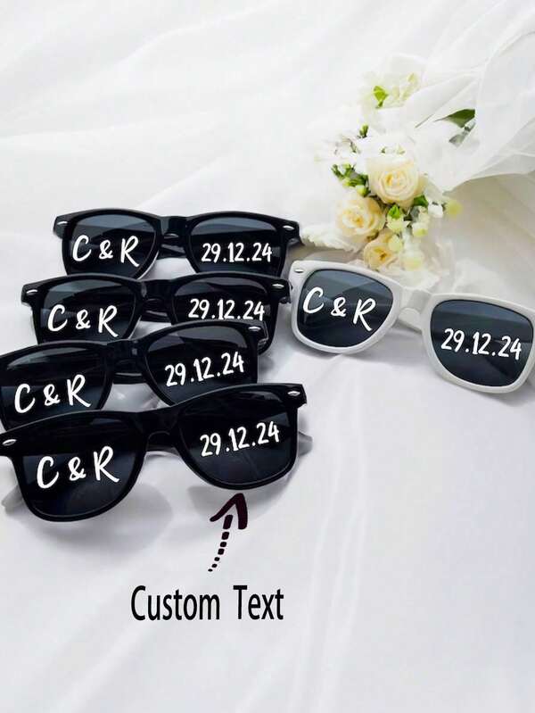 1pc | 10pcs | 20pcs Customizable Black And White Color Rectangular Stylish Glasses - Personalized Universal Party Glasses For Wedding, Bachelor Party/Graduation And Independence Day - Decorative Lens Accessories, Modern Design, Simple Style, Must-Have Holiday Events, Colorful,Cute,Adorable,Funny,Kawaii,Y2K,Stylish,Unisex,Casual,Custom,Personalized,Unique,Customized,Ideal Gifts For Him,Ideal Gifts For Her,Her,Boyfriend,Girlfriend,Family,Friends,Practical Gift