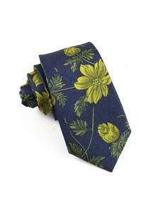 ZLQ&GOU 1 pieza Corbata de poliéster jacquard con estampado floral de moda para hombres, azul y púrpura de 2.75 pulgadas de ancho, elegante y adecuada para fiesta, boda y ocasiones festivas - Multicolor - Ver 7