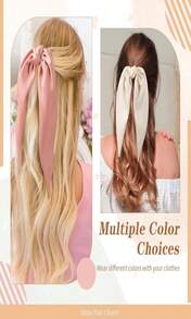 6 PCS Hair Bows For Women, Big Bow Hair Clips For Girls, Silky Satin Hair Bows Clips Oversized Long Tail, Large Hair Barrettes Cute Aesthetic Hair Accessories, Metal Bow Hair Clips Neutral Color - MàuC - Xem 3