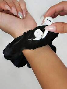 Multi-Functional Hair Accessory Pouch, Velvet Hair Ring With Hidden Pocket, Storage Organizer For Money & Small Items, Zippered Elastic Headband With Secret Compartment For Keys