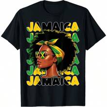 Jamaican Girl Jamaica Flag Proud Afro Jamaican Women T-Shirt