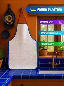 6  Mandil Acolchado Impermeable Con Bolsa Estampados Clásicos Material Resistente al Agua y Manchas - Surtido Aleatorio - Ver 6