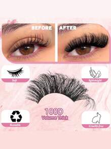 8-16mm Curl D 200/160pcs Cluster False Eyelashes, 100D/80D/60D/40D/30D Fluffy Thick Individual False Eyelashes, Faux Mink Lashes, Reusable DIY Eyelash Extension, Suitable For Beginners To Easily Create Perfect Lashes At Home, Gift For Women And Girls, Eyelash Cluster, Individual False Lashes - Multicolor - View 8
