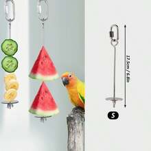 1pc Stainless Steel Bird & Chicken Feeding Fruit Fork, Multi-Length, For Indoor & Outdoor Use - Silver - View 11