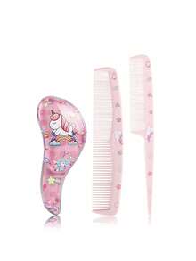 3PCS Cartoon Comb Set, Suitable For Dry And Wet Hair And All Hair Types, Durable ABS Plastic Handle, Suitable For Daily Household Use, A Gift For Children - Multicolor - View 16