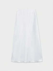 YROOE Fashionable Women Casual Minimalist Elegant Stretch Satin Finish A-Line Skirt