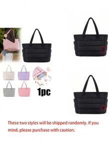 Bolso de mano para mujer, bolso de mano ligero y esponjoso con compartimentos, bolso de hombro acolchado, adecuado para viajes, trabajo, gimnasio, también adecuado para volver a la escuela, - Rojo (1 pieza) - Ver 8