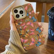 Funda de piel sintética suave con lente alta y diseño colorido para phone 13 Pro, 14 Plus, 16, XS, 11, 15 y 12. Funda de piel sintética suave. - Colores mixtos 1 - Ver 3