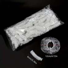 100PCS Disposable Ear Covers, Plastic Waterproof Ear Muffs, Elastic Transparent Ear Caps, Hair Gel Hair Dye Covers, Shower & SPA Ear Covers